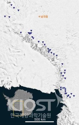 남극 횡단 산맥 주변의 운석 채취 지점 의 사진