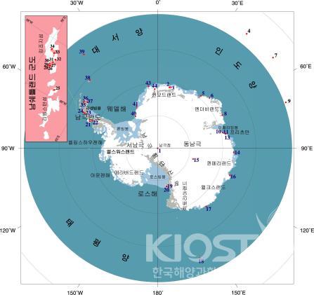 남극에 위치한 각국의 기지 의 사진