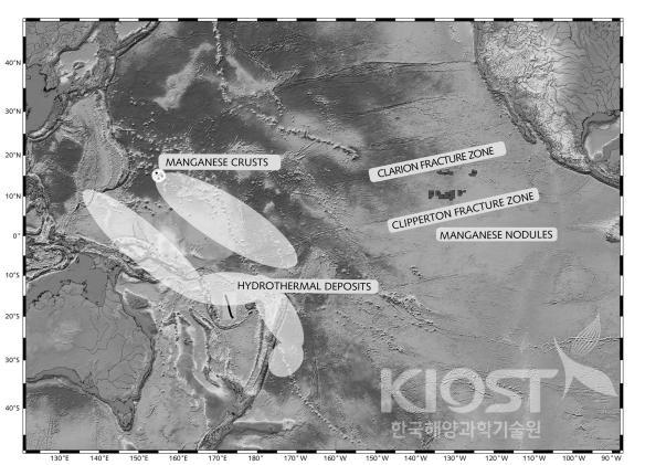 심해저 광물자원 연구지역의 위치도 의 사진