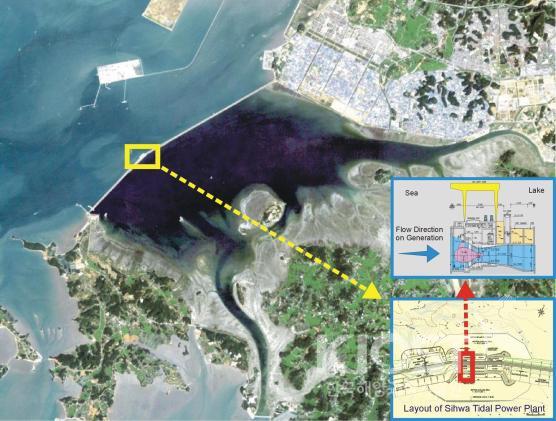 Lake Sihwadeigned as the world largest tidal power plant 의 사진