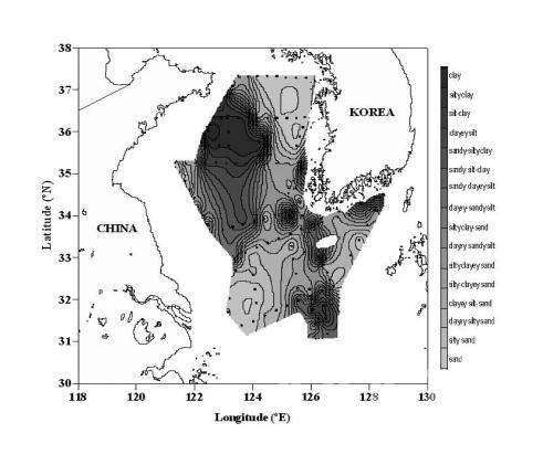 surface sediment distribution in the Yellow Sea 의 사진