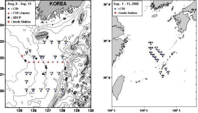 2008년 동중국해 해양조사 정점 의 사진