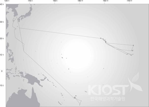 한국해양연구원 연구선 항적도 (온누리호) 의 사진