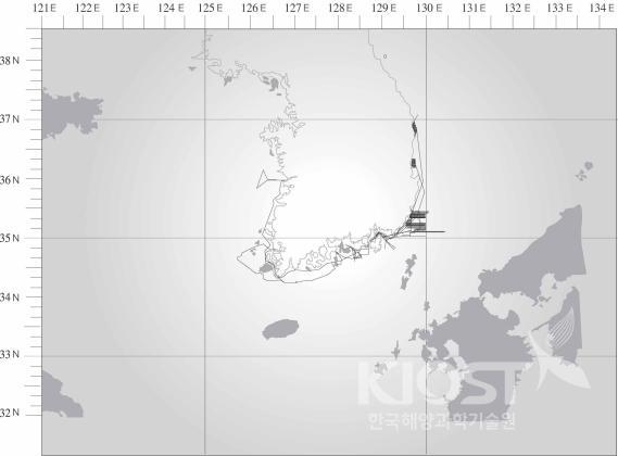 한국해양연구원 연구선 항적도 (온누리호) 의 사진