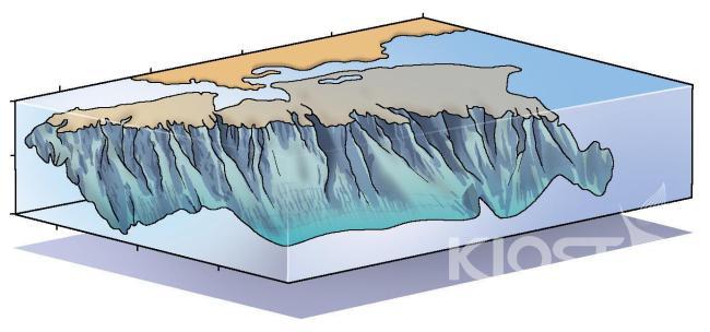 삼차원 해저지형도에 표시한 돈스코이호의 침몰 위치 의 사진