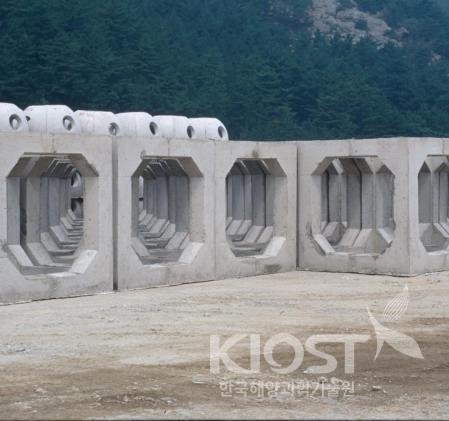 우리나라에 가장 많이 설치된 콘크리트 사각형 어초 의 사진