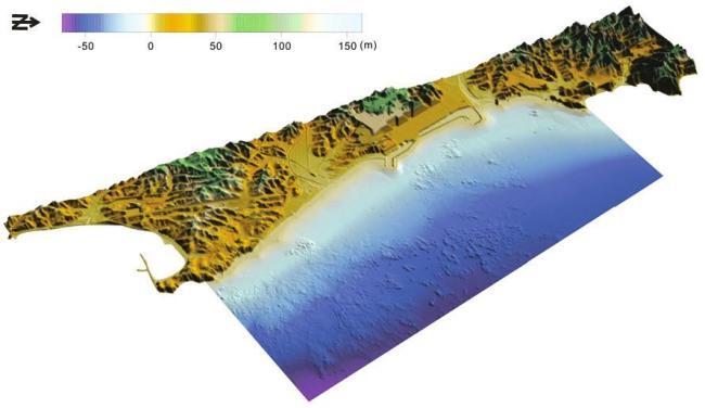 동해연구소 해안 정밀 육역 · 해저 통합 3차원 지형 의 사진